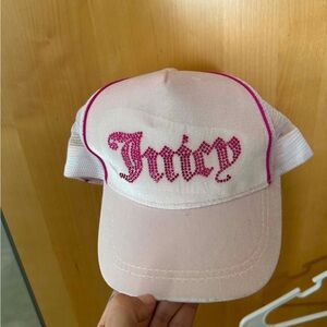 Y2K Juicy Couture Light Pink Rhinestone Logo Kids Cap